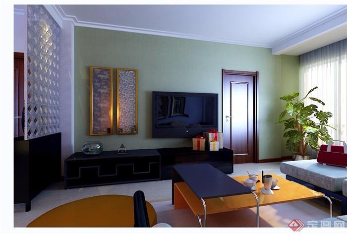 现代详细的完整住宅室内装饰空间3d模型及效果图